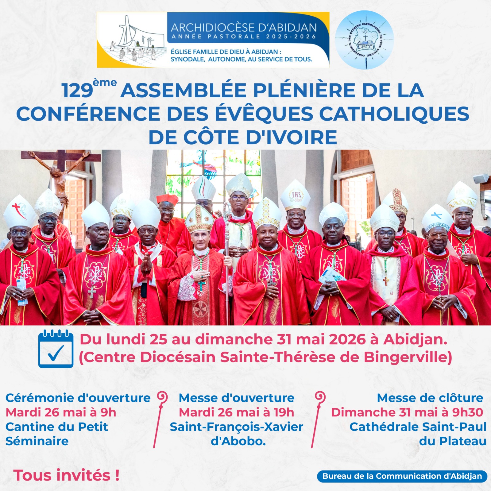 129ème ASSEMBLÉE PLÉNIÈRE DE LA CONFÉRENCE DES ÉVÊQUES CATHOLIQUES DE CÔTE D'IVOIRE 